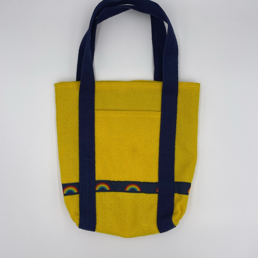 Vintage 80s Yellow Rainbow Tote Bag